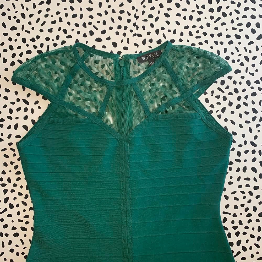 GUESS Women’s Green Bandage Mesh Dress | L - Picture 9 of 11